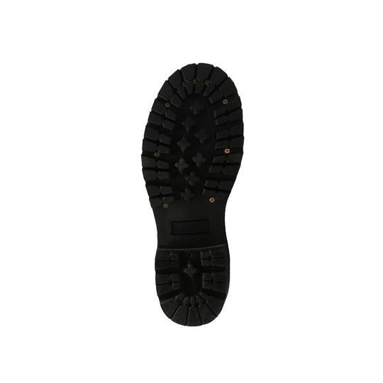 Sole view of men's engineer boot showing tread pattern and traction lugs