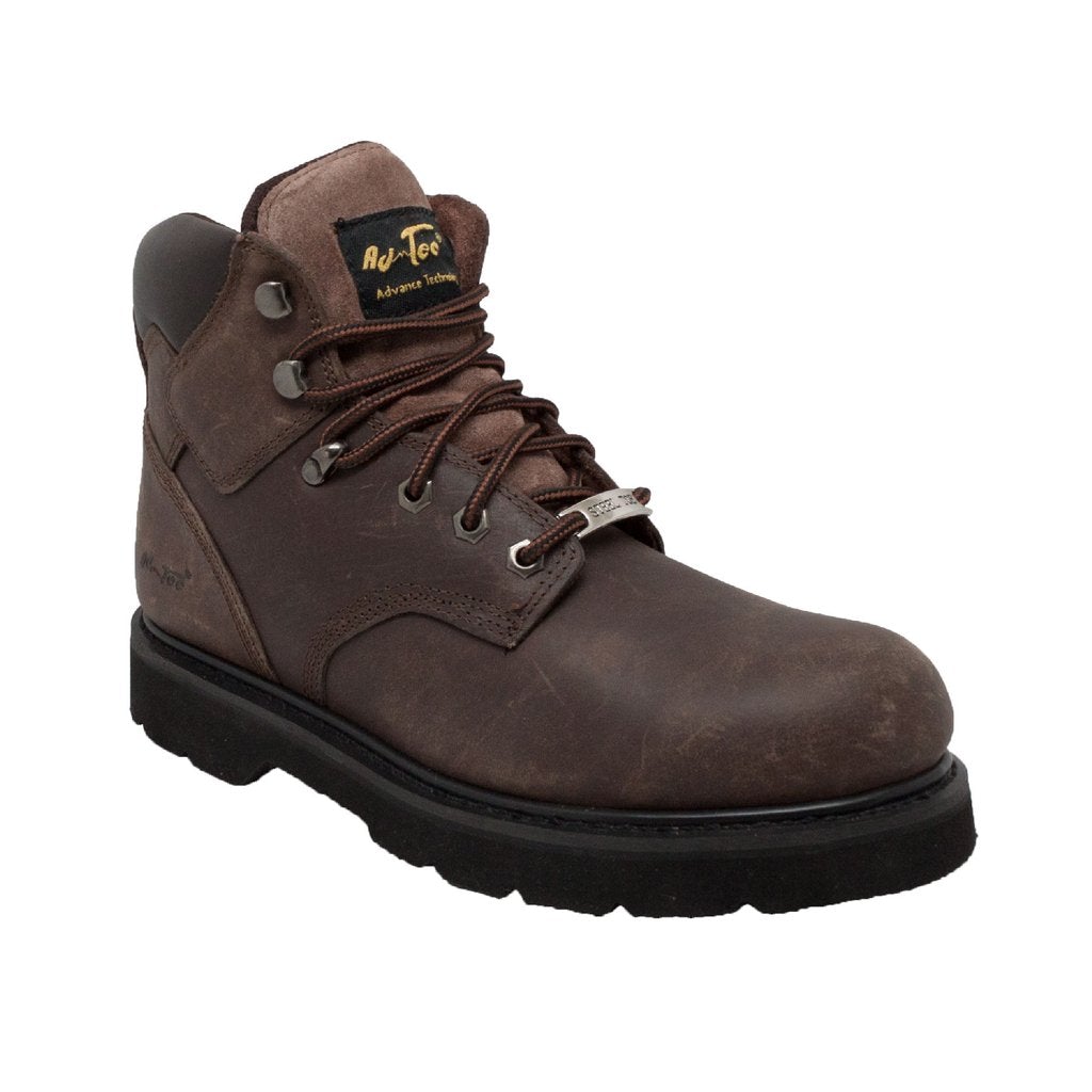 Men's 6" Steel Toe Work Boot Brown Leather Boots