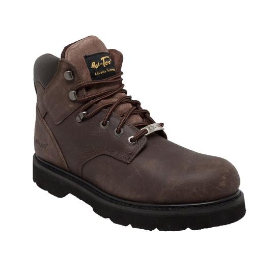 Men's 6" Steel Toe Work Boot Brown Leather Boots