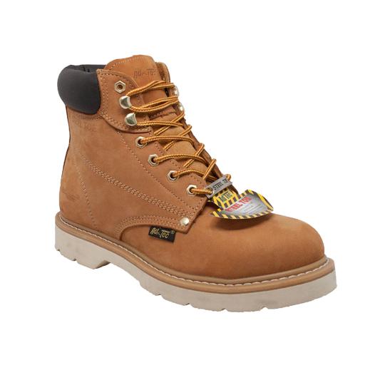 Men's Steel Toe Work Boot Tan Leather Boots
